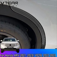 Vtear For Honda HRV 2021-2023 / VEZEL 2022 2023 HR-V Auto ABS chrome plated accessories Rear wheel cover trim strip (Carbon silver black) External modification parts