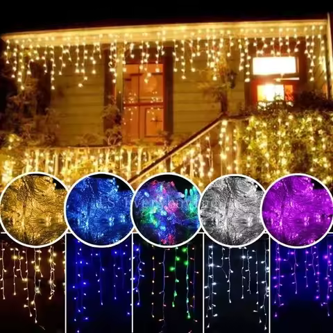 AC220V/110V Outdoor Decoration Garden Xmas Luminaria Garland Decorative 5m Droop 0.4-0.6m Curtain Ic