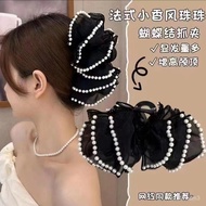 [Taichung Straight Hair-Fast Delivery] High-End Big Bow Hair Clip Seersucker Large Size Back Head Sh