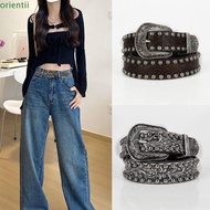 Round Rivet Belt, Y2K Harajuku Carved Waist Strap, Women Man Vintage Chic Jeans Belts