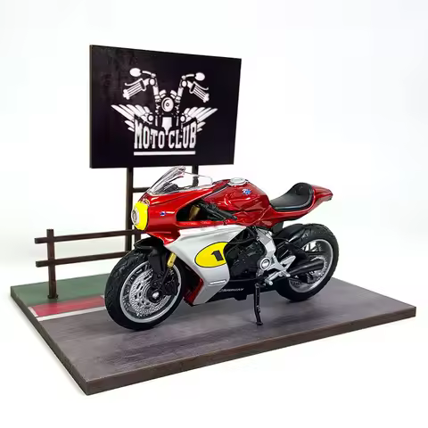 Welly 1:18 Augusta Mv Agusta Superveloce Ago Simulation Alloy Motorcycle Model With Scene Base Backg