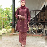 Riau Kurung Dress 9XL-12XL | Cotton Songket Woven Flower Scatter | Raya Clothes 2025 Viral