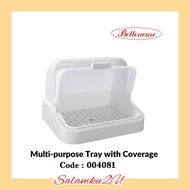 BETTERWARE Multipurpose Tray Bread Sauce Snack Baby Bottles Tray with Cover Transparent/Bekas Serbag