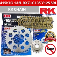 ORIGINAL RKM 415 428 SPROCKET SET CHAIN GOLD O RING 132L LC135 Y125Z Y110 Y100 RXZ SRL RANTAI SET 41