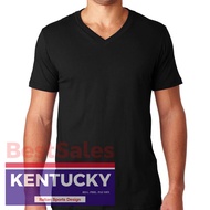 Kentucky V-Neck T-Shirt Plain Black for Adult Unisex