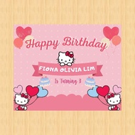 Spanduk HELLO KITTY banner HELLO KITTY spanduk custom ulang tahun anak