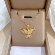 316L Stainless Steel Phoenix Eagles Pendant Necklace For Women Girl 2024 New Trend Choker Neck Chain