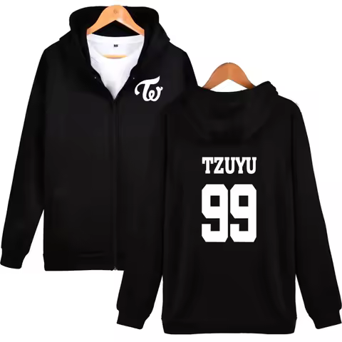 KPOP TWICE Album Zip Up Women/Men Hoodie Sweatshirt MOMO TZUYU NAYEON DAHYUN JUNGYEON SANA MINA CHAE