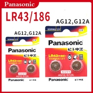 Vỉ 10 Pin cúc áo LR43(186) AG12 G12A Panasonic Chính Hãng Alkaline cho đồng hồ thiết bị điện tử