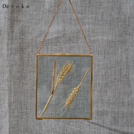 Devoko Wall Frames, Gold Metal Pressed Glass Floating Hanging Photo Frames, 6.3 x 6.3