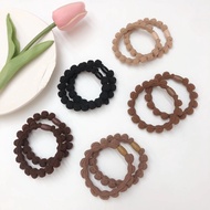 2PCS Bean scrunchie with thick bamboo band soy hair cord Ponytail Holder Atta Fashion Accessories