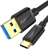 SUNGUY USB C Android Auto Cable 1.5FT, 10Gbps USB C 3.1 Gen 2 Data Transfer, 3A Fast Charging Type A to Type C Cable, Compatible for iPad Pro, Samsung T7, External SSD, Crucial X8, WD