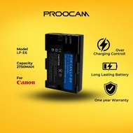 🔥Ready Stock🔥Proocam Canon LP-E6 Compatible Battery for Canon EOS 5D Mark 3 7D 80D 90D