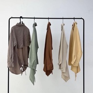 KEMEJA OPEN BACK SHIRT | Women's shirt | Women's Slit Shirt | Women's Ikat Shirt | Women's Drawstrin