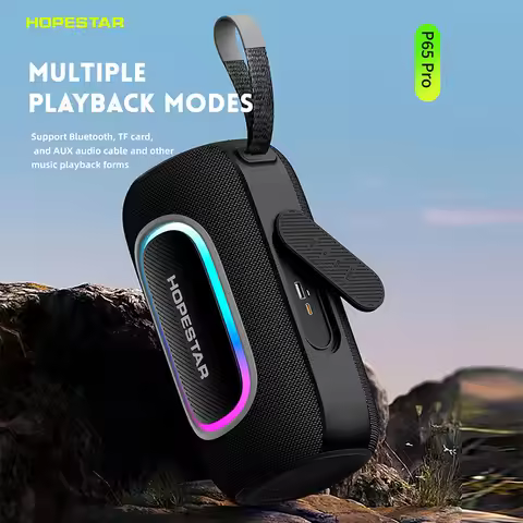 HOPESTAR P65PRO Outdoor Waterproof Bluetooth Speaker 50W High Power Portable Wireless Sports Stereo 