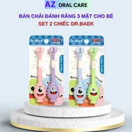 Dr.Baek 3-sided baby toothbrush Set of 2 smiley faces, Korona vietnam 3-dimensional soft toothbrush