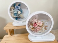 現貨48hr出貨/永生花檯燈/無線充電/藍芽音響/花好月圓永生花檯燈