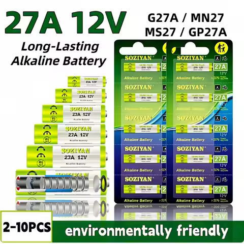 5-60PCS 27A 12V Alkaline Battery Replacement 27AE LR27 G27A High Power for Doorbell Remote Control G