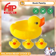 ATP PET 🐾  [4pcs] Mainan Itik Duck Family Squeaky Pet Toy Set Floating Rubber Duck Toys for Dogs & C