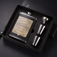 隨身不鏽鋼酒壺禮盒套裝 連2隻酒杯及漏斗 8oz Wine Flask Set T0803