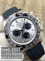 Rolex Daytona 116519LN 白金膠帶灰面地通拿 ☑️⌚ 116519 888 香港行貨