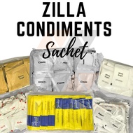 Zilla Condiments | Coffee, White Sugar Brown Sugar, Creamer, Equal Gold, Salt, Black Pepper, Stirrer