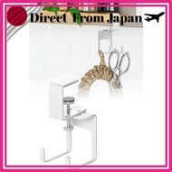 Sanwa Direct Desk Hook Clamp Headphone Hanger Load Capacity 3kg Steel Material 2 Hooks White 200-CB0
