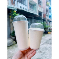 50 Paper cups 14oz - 450ml used to store milk tea, take away coffee, smoothies, juices