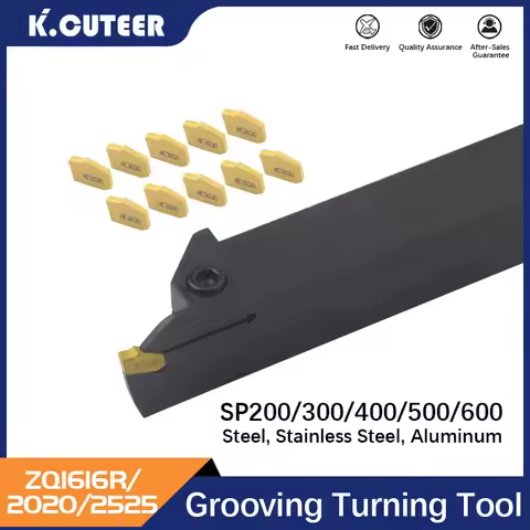 ZQ1616R ZQ2020R ZQ2525R 2 3 4 5 6 Grooving Cutter Bar Turning Lathe Tool Holder Slotting CNC Tools f