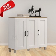 M Furniture Concept,European Style Shoe Cabinet,3 Doors White Shoe Rack , Rak Kasut 3 pintu , Kabine