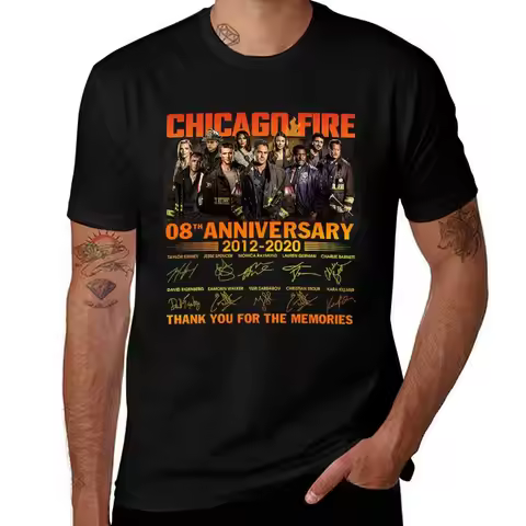 CHICAGO -FIRE 8TH ANNIVERSARY 2012 2020 THANK YOU FOR THE MEMORIES T-Shirt Plus Size Basic Short Sle
