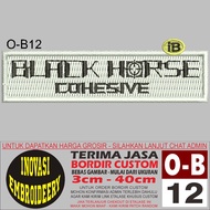 OP 12 LOGO BLACK HOURSE EMBROIDERY PATCH - INNOVATION EMBROIDERY TESTIMONI