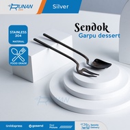 Fruit Spoon Fork Dessert Spoon Fork Stainless Black Spoon Fork Set