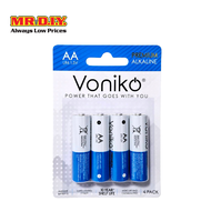 VONIKO ถ่านพรีเมี่ยมอัลคาไลน์ LR6 AA 1.5 โวลต์ (4 ก้อน/แพ็ก)