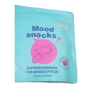 Mood Snacks Saffron Gummies for Mood & Focus - 30 Servings 60 Gummies Natural Berry Flavor Dietary S