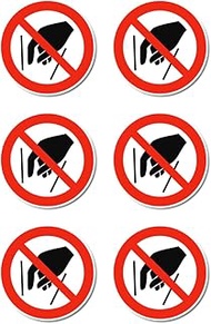 Prohibition Sign: P015 DIN EN ISO 7010 / ASR A1.3 Sticker Diameter 5 cm Pack of 6