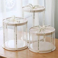 5 Pieces 6/8/10 Inch Single - Four Tier White Transparent Round Shape Birthday Cake Box (Without Ribbon)