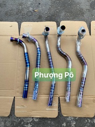 ⚡️FREESHIP⚡️ Cổ pô xi titan sọc phi 27x1.5mm gắn pô zin cho wave nhỏ /dream /cup /sirius /wave A 110
