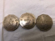 香港 伍圓 舊硬幣 1976/1978/1978年 英女皇