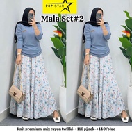 MALA SET #2/SETELAN BLOUSE ROK WANITA JUMBO/KNIT PREMIUM LD 110 CM FIT XXL
