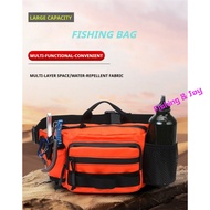 Multifunctional fishing bag Waterproof Large capacity 4-color option Beg pancing Beg mancing Joran p