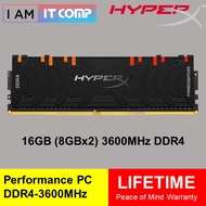 HyperX Predator RGB 16GB ( 8GBx2 ) DDR4 3600MHz CL17 1 Pair DIMM RAM ( HX436C17PB4AK2/16 ) - Desktop