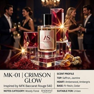 Aroma Sense Crimson Glow (MK-01) EDP 100ml - Premium Unisex Perfume (Inspired by MFK Baccarat Rouge 