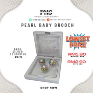 BB01: SILVER COLOURFUL: PEARL BABY BROOCH