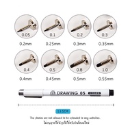 ปากกาตัดเส้น ดรออิ้ง สเก็ต ปากกาสถาปัตย์ ปากกาพิกม่าไมครอน Pigma Micron ปากกาหัวเข็ม ปากกากันน้ำ No.