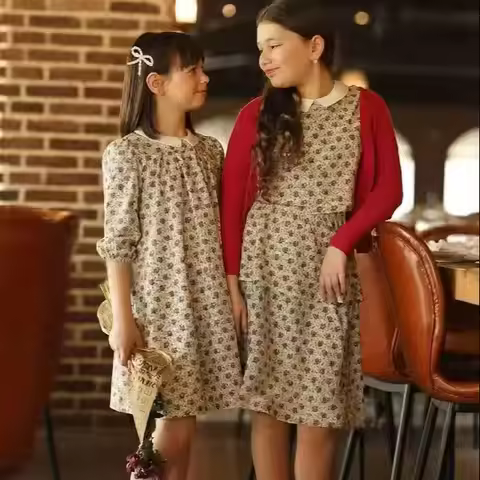 2026 Mali's SS Floral Collection Kids Girls Dress Children Set Baby Romper Boutique Holiday Sister B