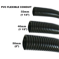 1 METER  32MM/ 40MM/ 50MM PVC FLEXIBLE CONDUIT/FLEXIBLE CORRUGATED BLACK (NON SPLIT)