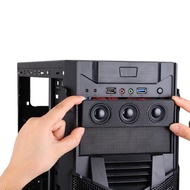 Black Front Panel PC Case Stereo Surround Speakers Built-in Mic for Computer Gaming Music Loudspeake