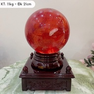 Obisidian Volcanic Stone Red Ball 11kg Solid Feng Shui