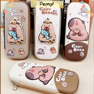 PDONY Stationery Bag, Multi Layer Capybara Pencil Bag, Cute Multifunctional Cartoon Portablae Pencil Cases Student